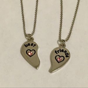 NWT Cookie Lee Best Friends Heart 2 Necklace Set